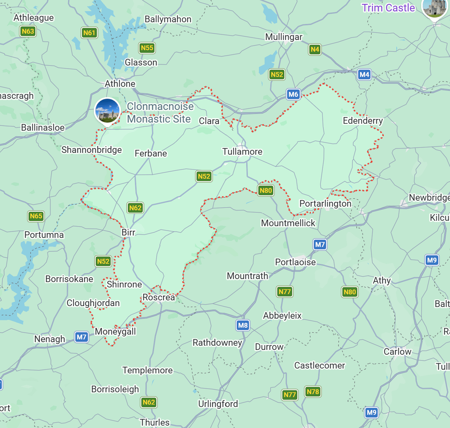 map of offaly