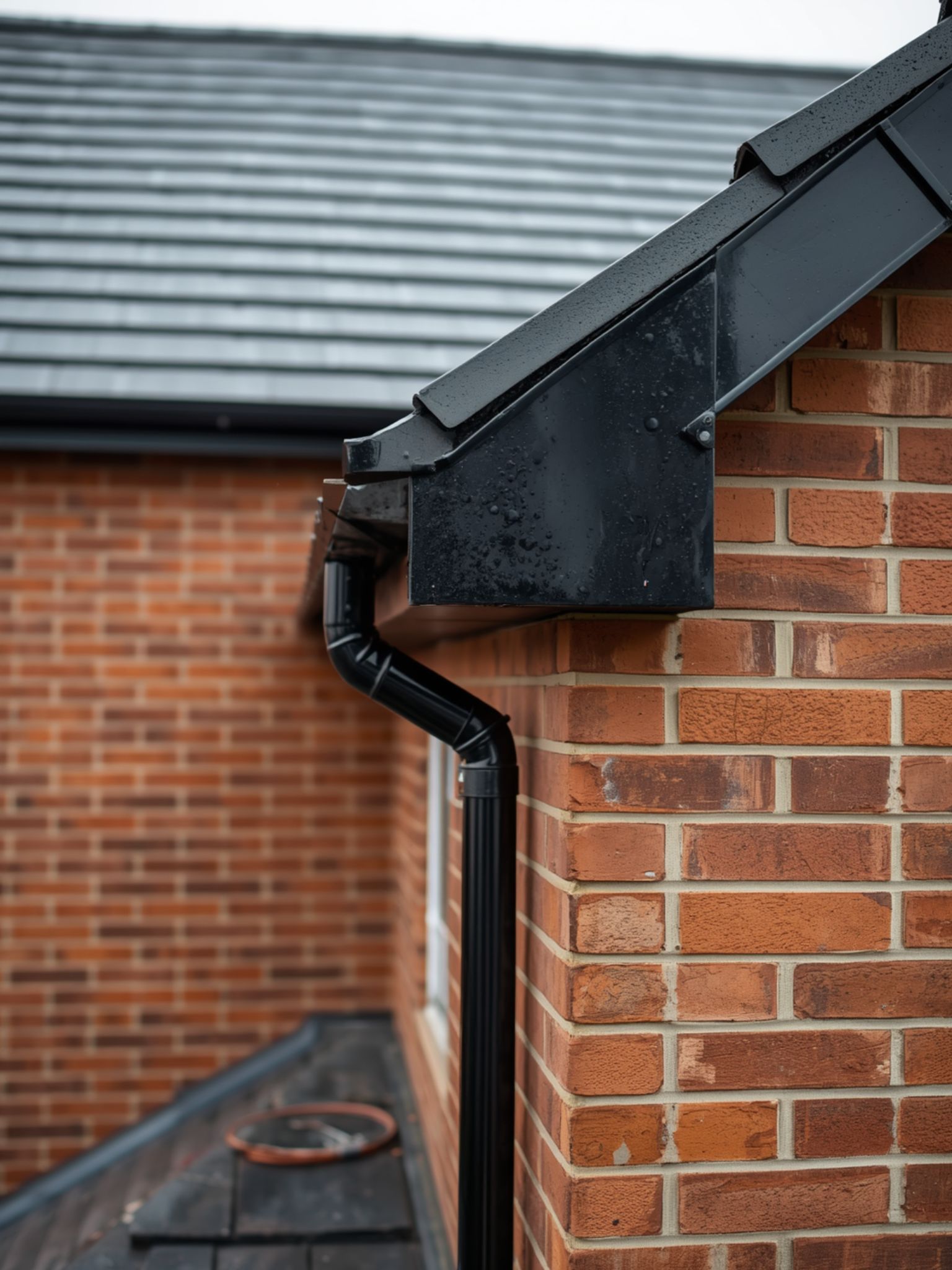black fascia soffits on a house