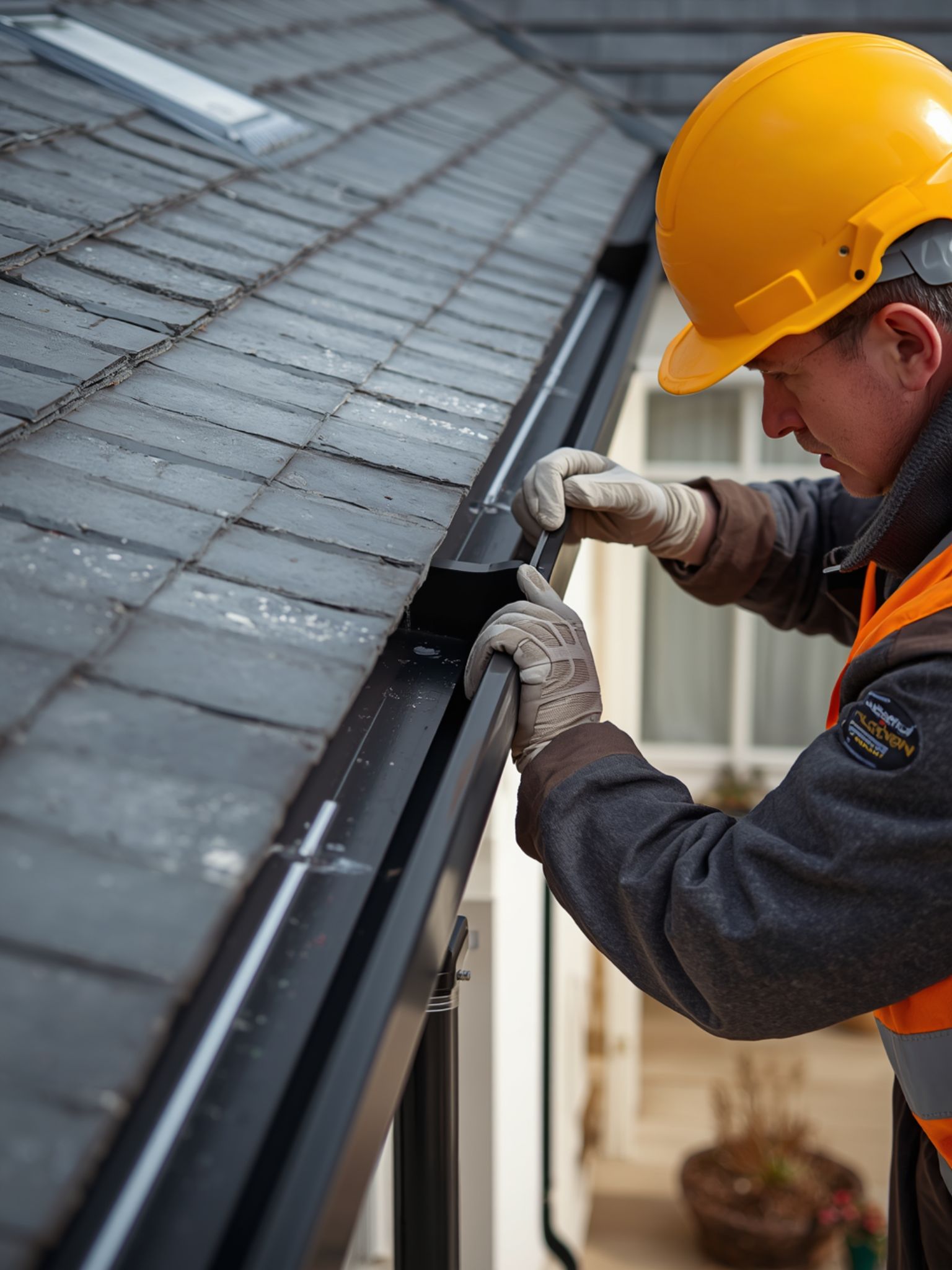 gutter repairs on a house
