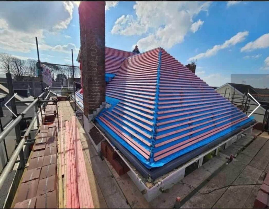 installation process of a roof