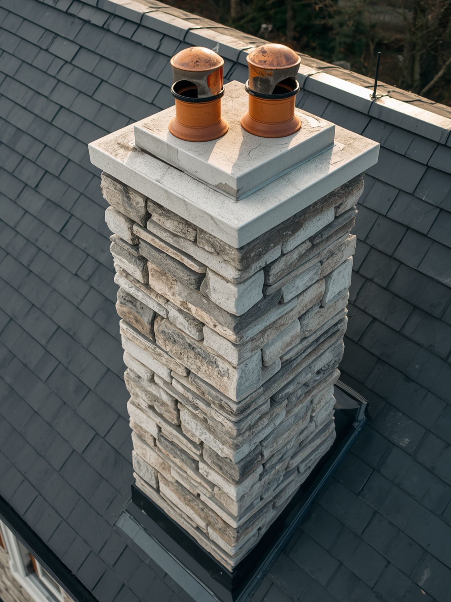 new chimney on a house